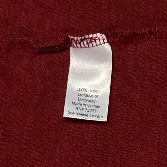 Sonoma Ruffle Open V-Neck Knit Top Long Sleeve Shirred Cuff Blouse Rust XL - Picture 11 of 12